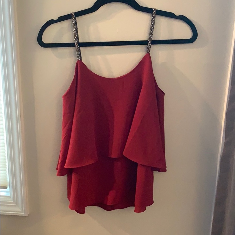 Flowy red tank top.